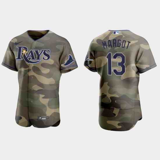 Tampa Bay Rays 13 Manuel Margot Men Nike 2021 Armed Forces Day Authentic MLB Jersey  Camo